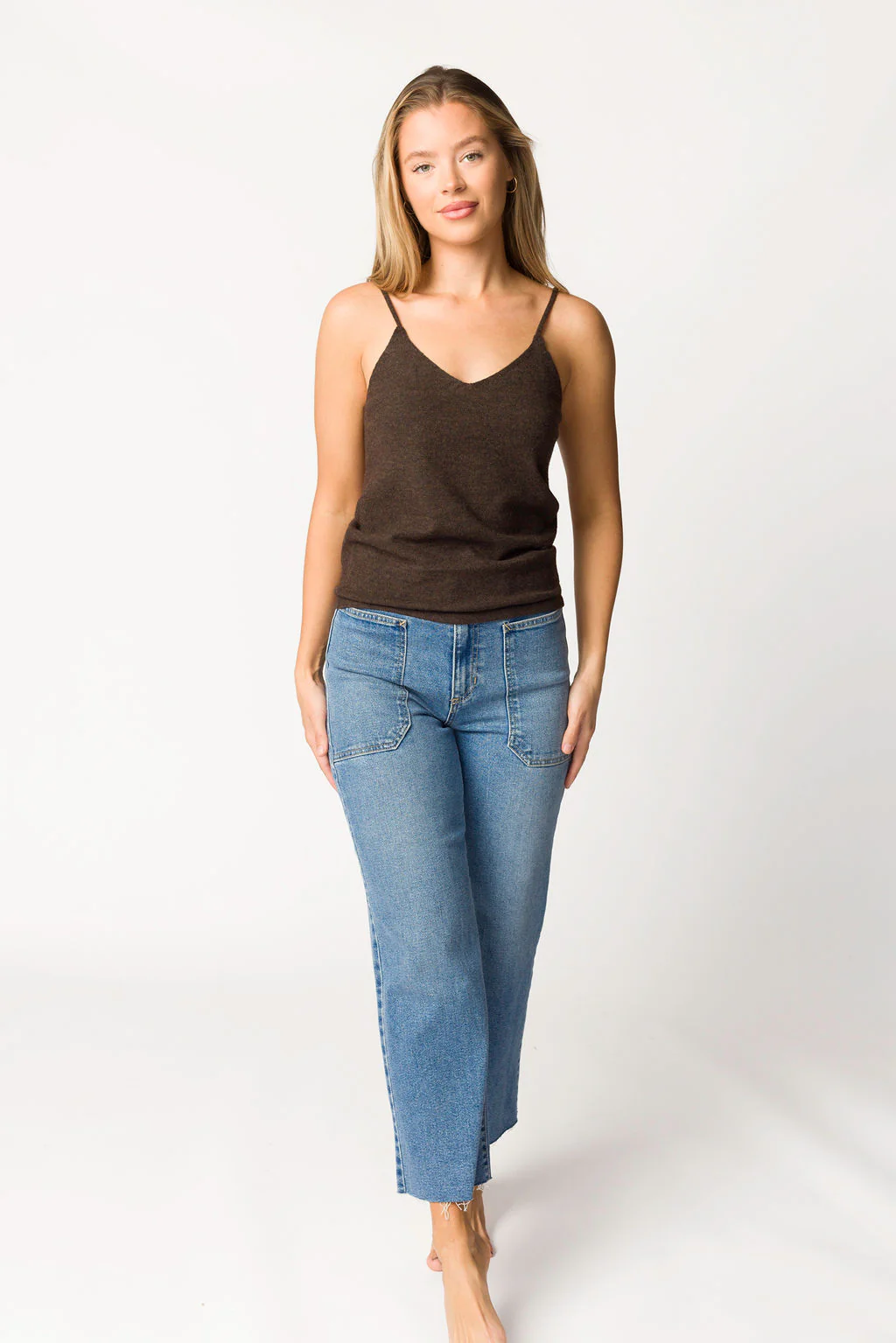 Lacy Sweater Cami in Dark Umber - Directfux