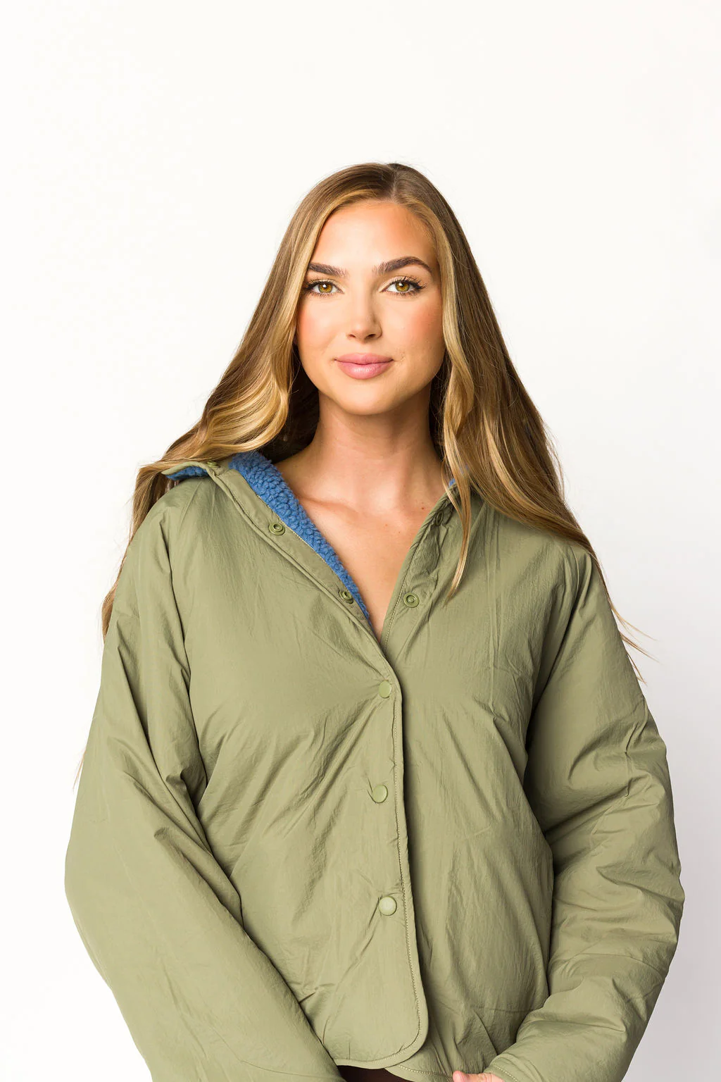 Skylar Reversible Jacket in Sea Blue - Directfux