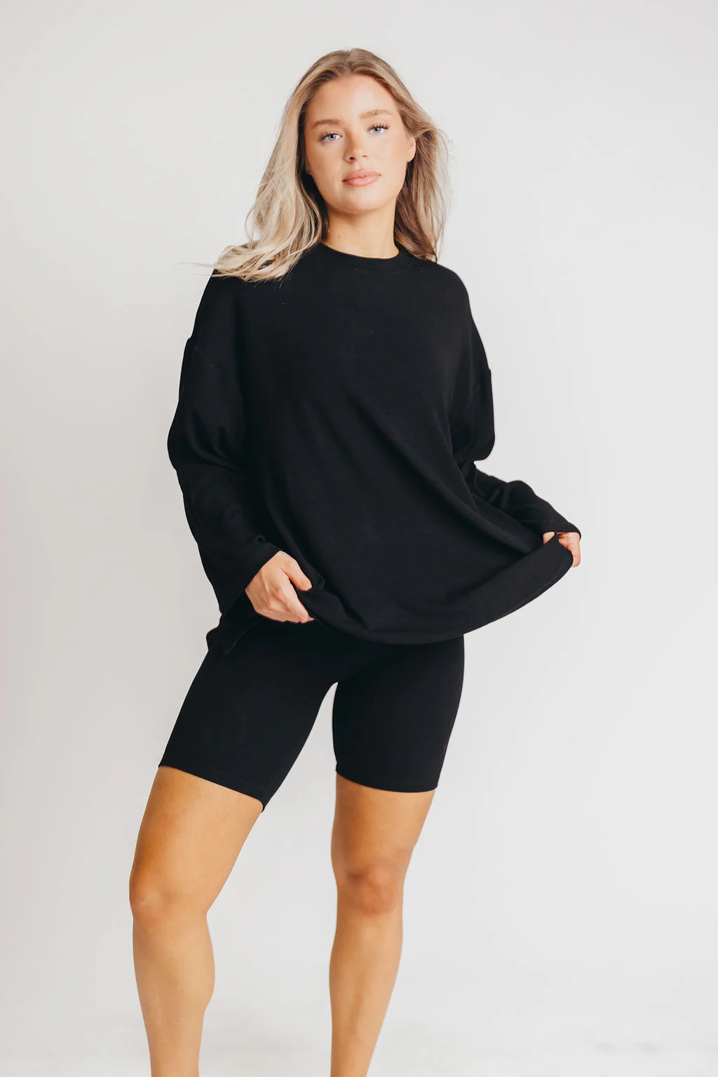 All Weekend Long Set - Long Sleeves - in Black - Directfux