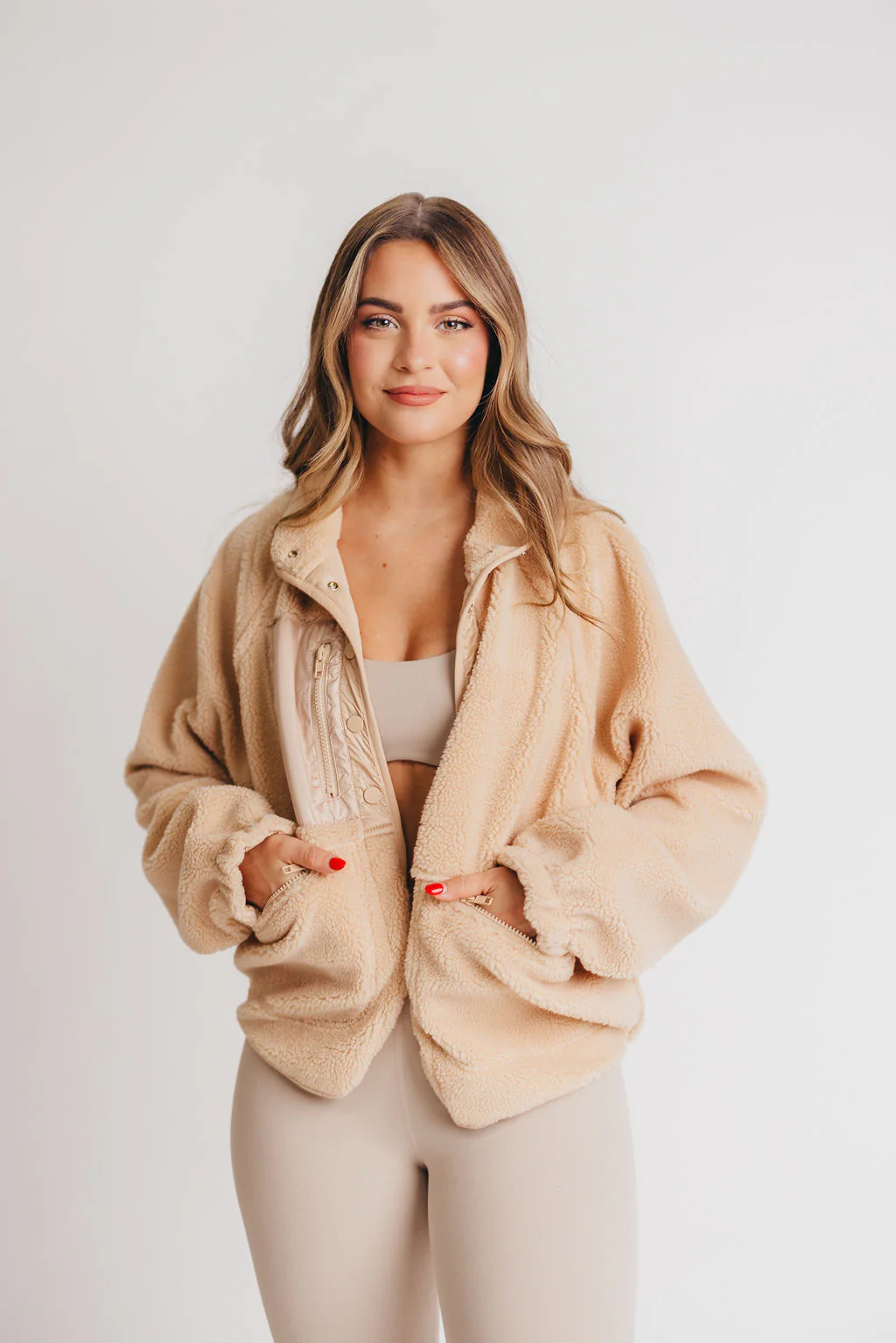 Warm Me Up Jacket in Nude - Directfux