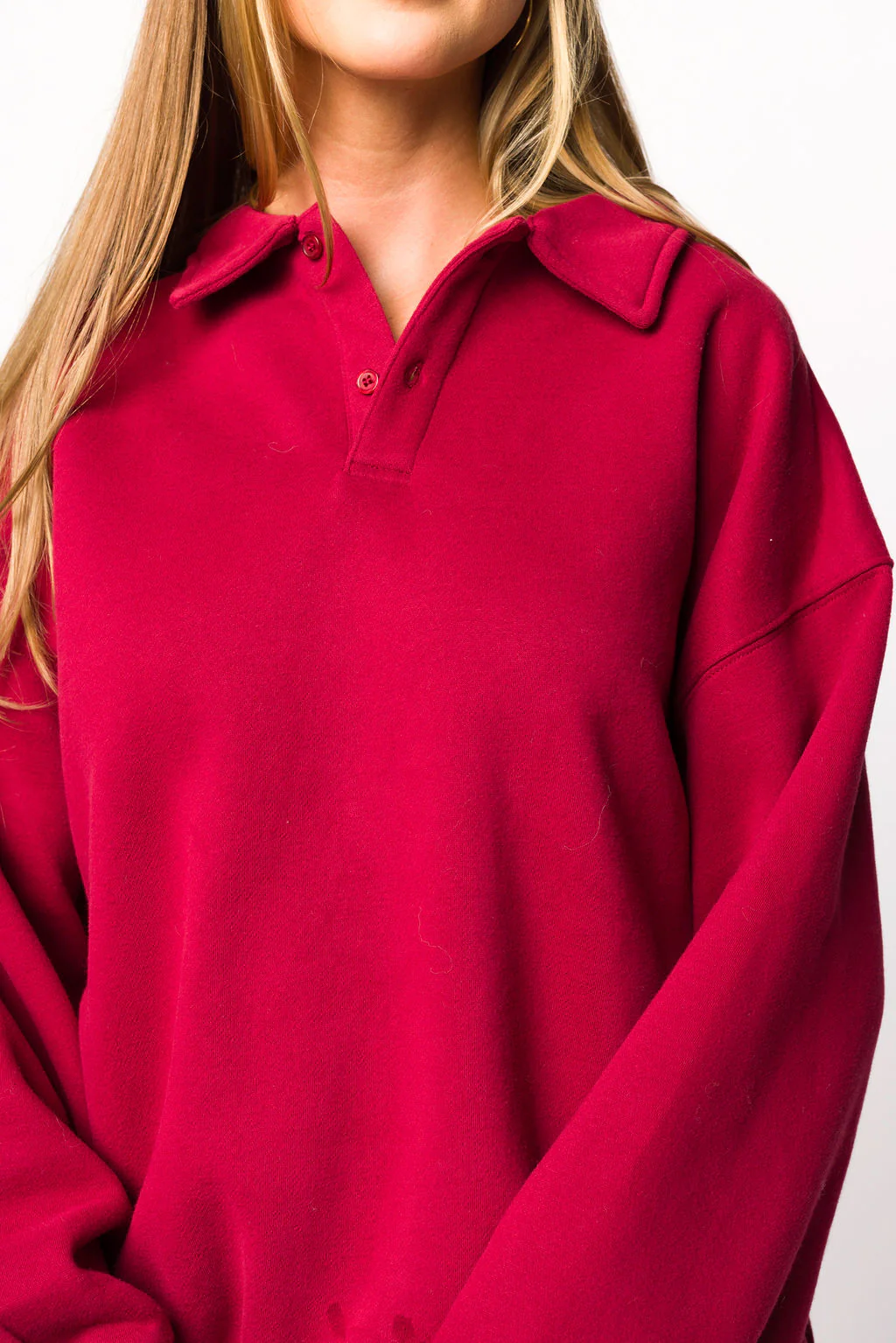 Airport 100% Cotton Sweatshirt in Merlot - Directfux