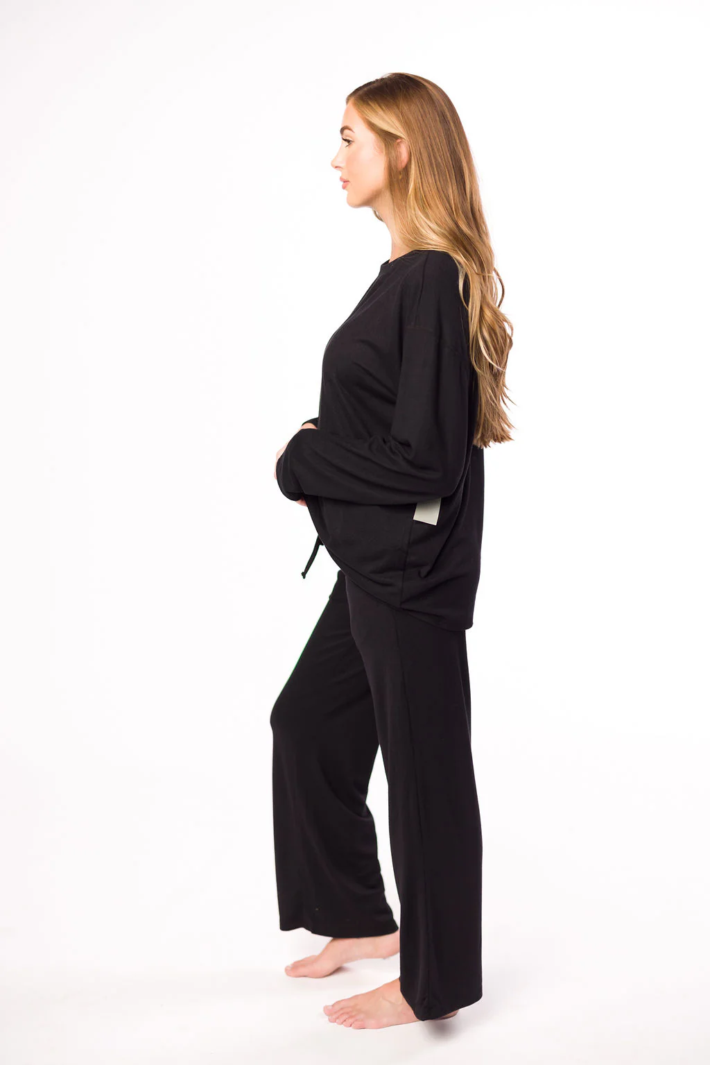 Brianne Wide Leg Lounge Pants in Black - Directfux
