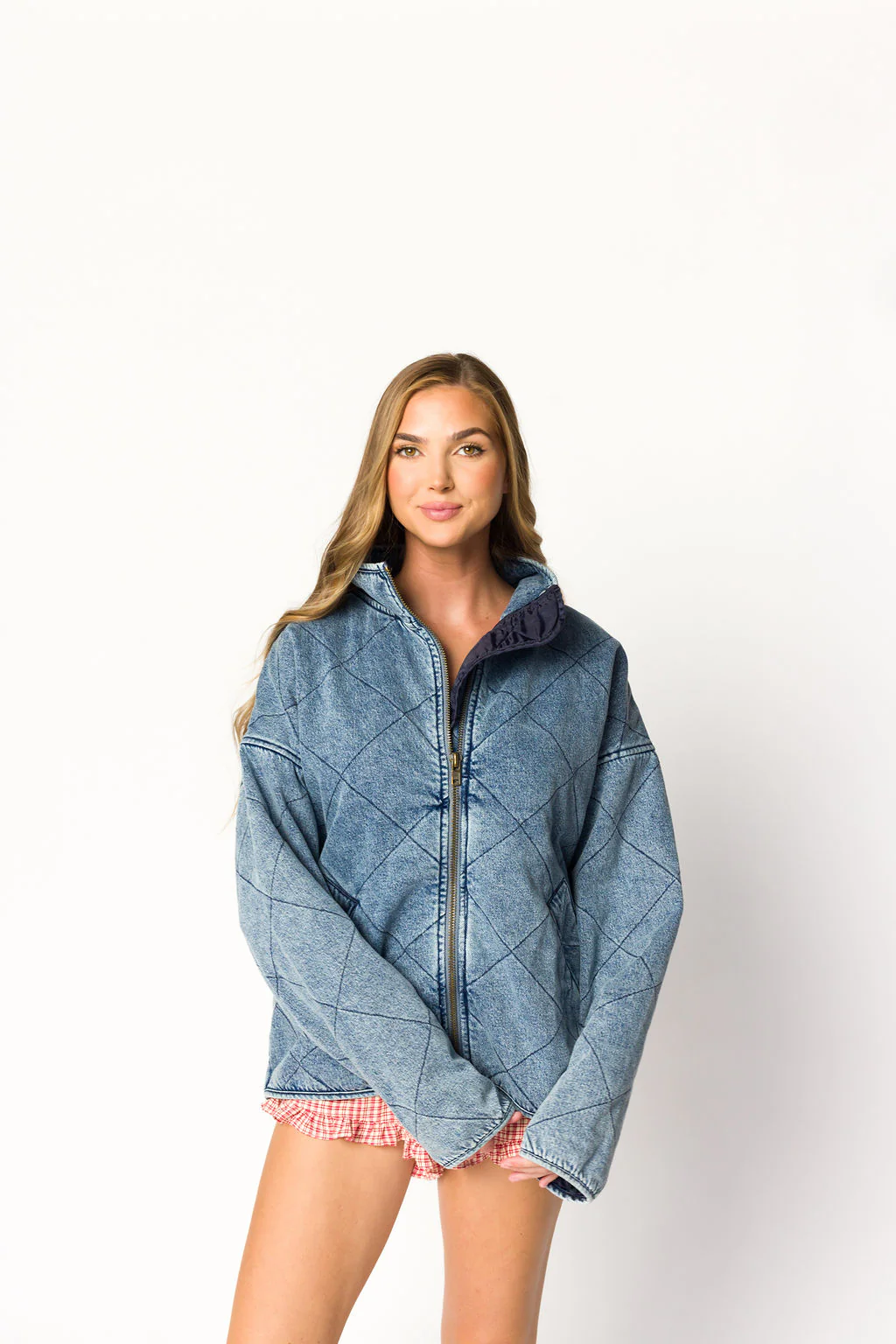Eclipse Quilted Jacket in Denim - Directfux