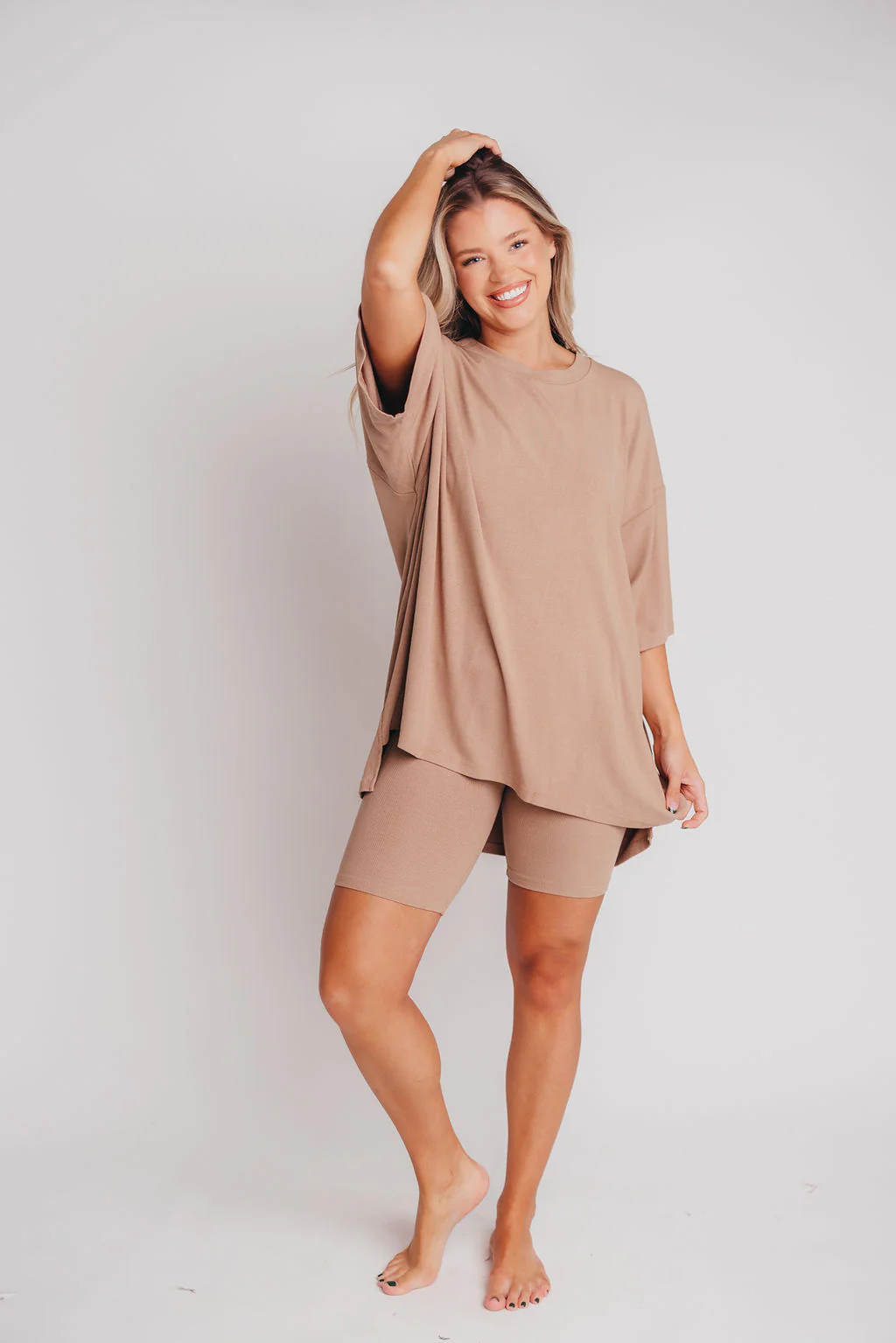 All Weekend Long Set - Short Sleeves - in Biscotti - Directfux