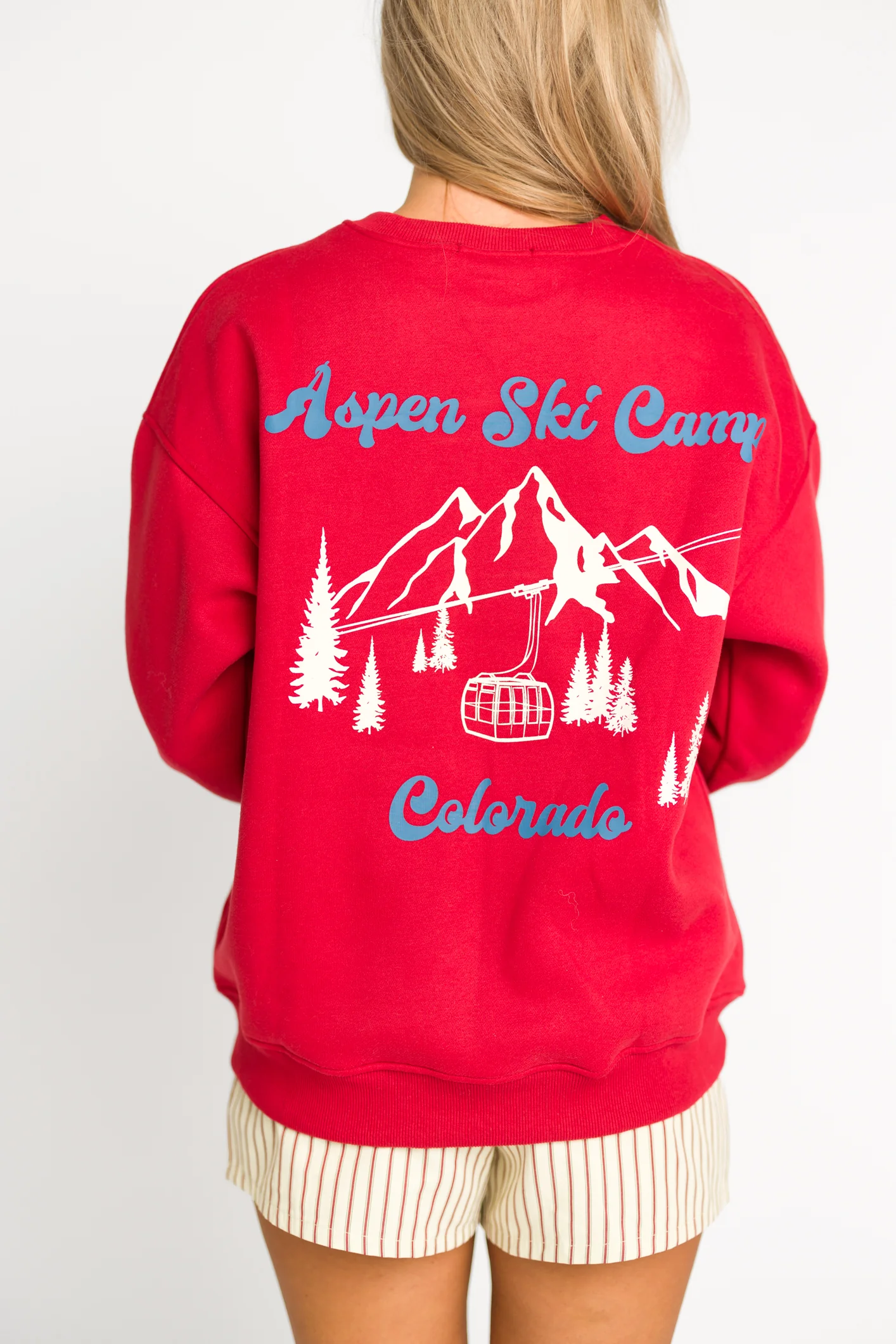 Aspen Ski Camp Sweatshirt in Cherry - Directfux