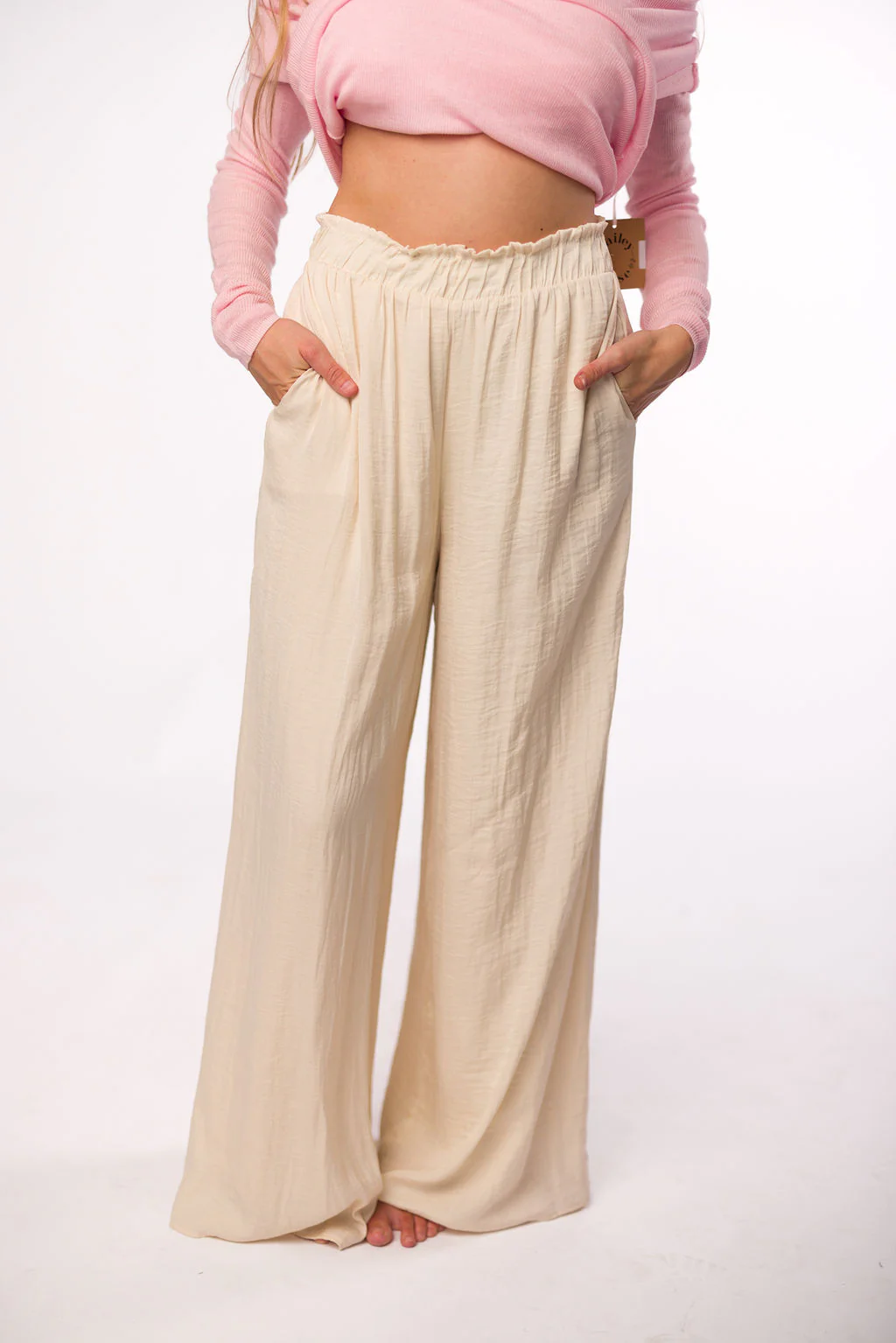 Zahara Wide Leg Pants in Ivory - Directfux