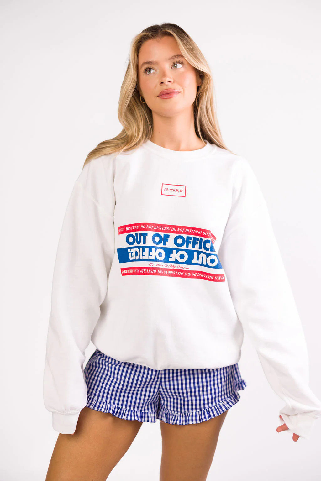 Out of Office Sweatshirt in White - Directfux