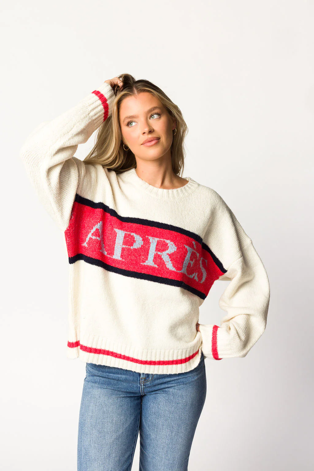 Apres Pullover Sweater Top in Cream - Directfux