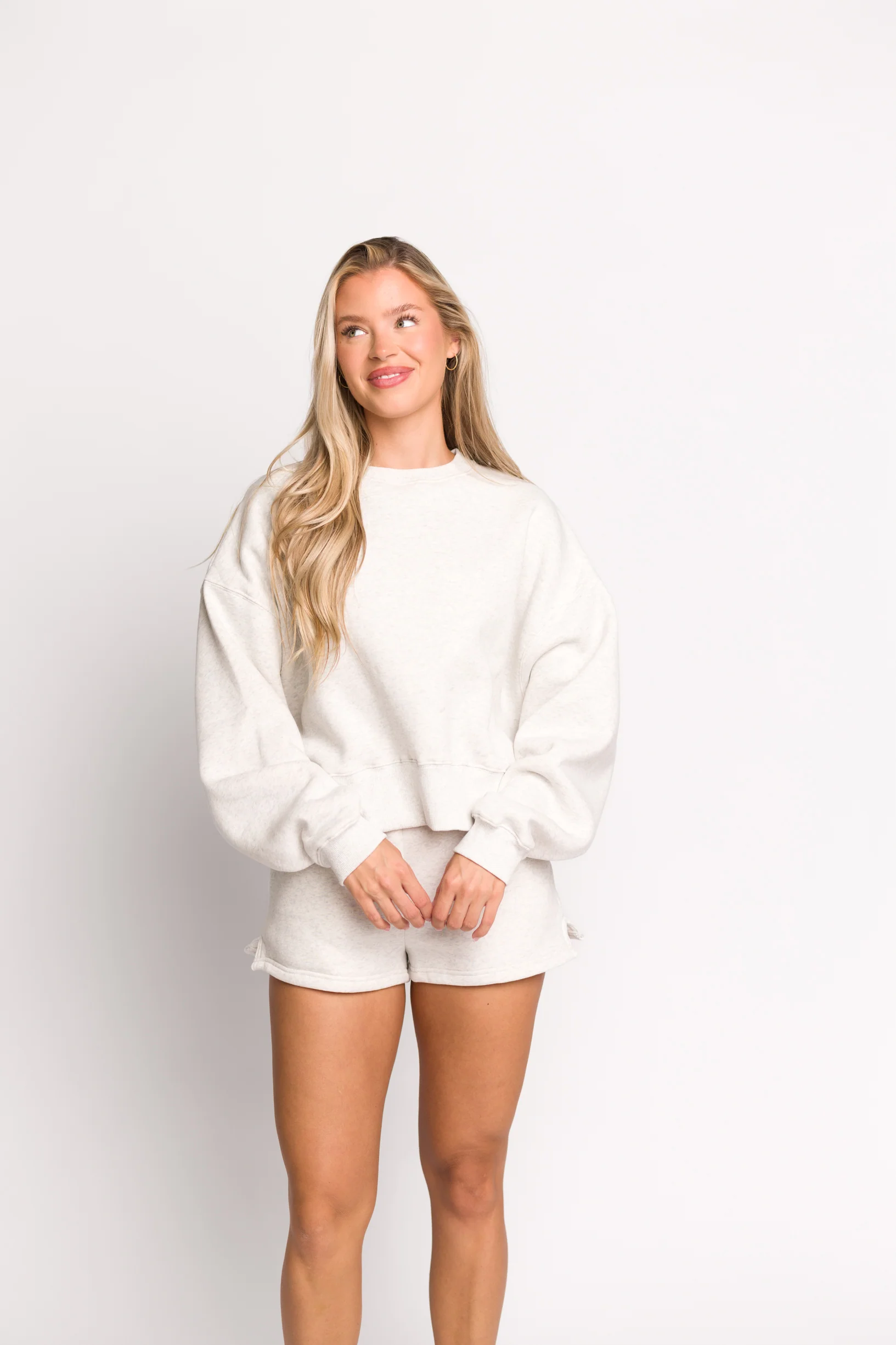 Comfy Cozy High Waisted Sweat Shorts in Grey - Directfux