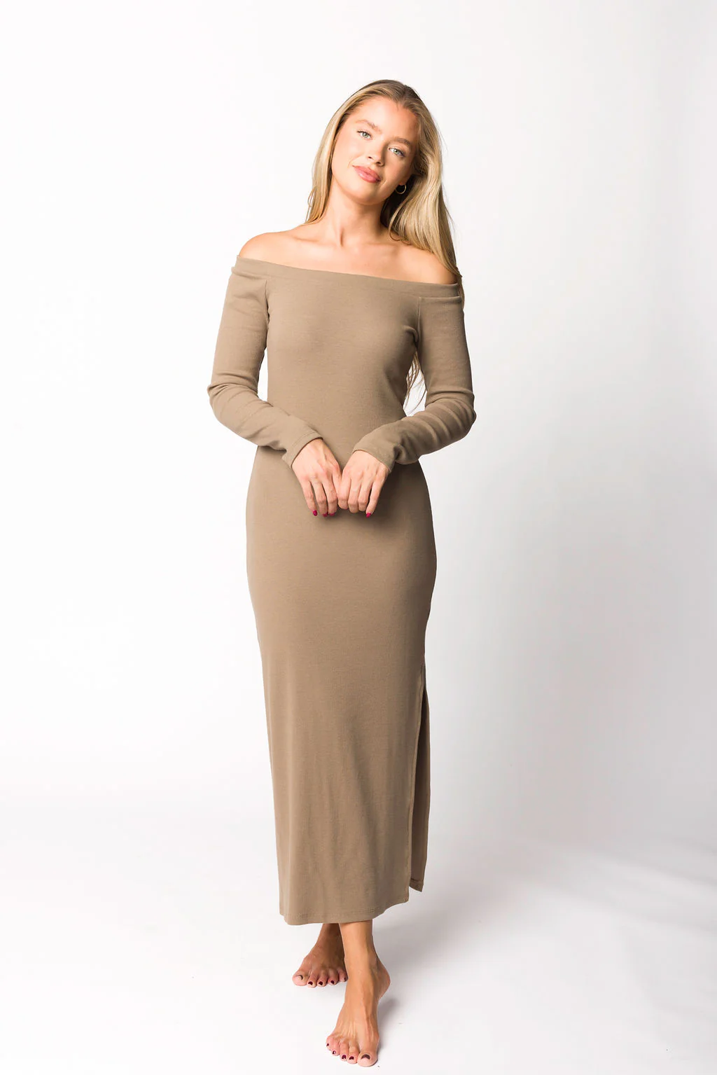 Leola Maxi Dress in Burnt Taupe - Directfux