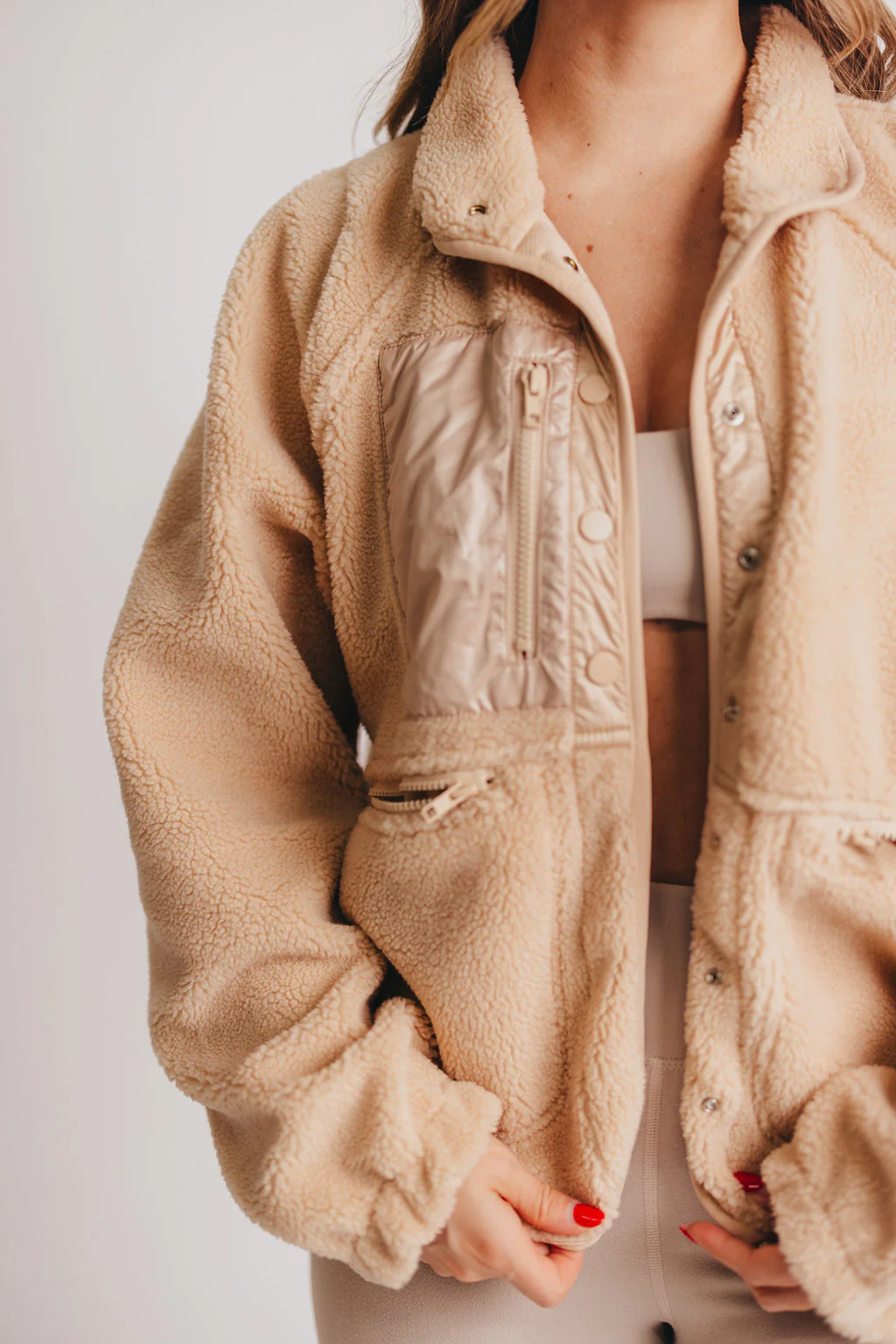 Warm Me Up Jacket in Nude - Directfux