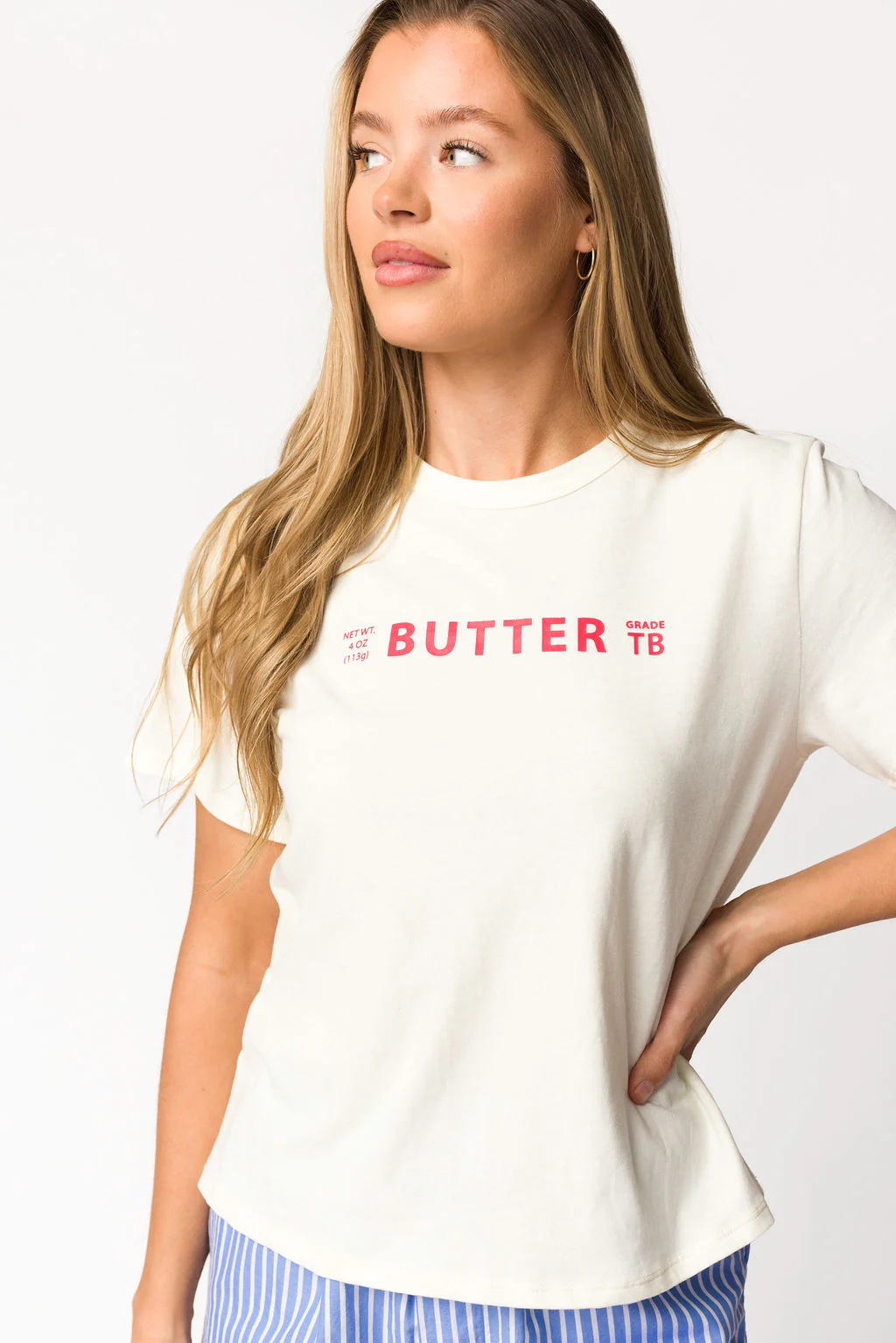 Butter Graphic T-Shirt in Cream - Directfux