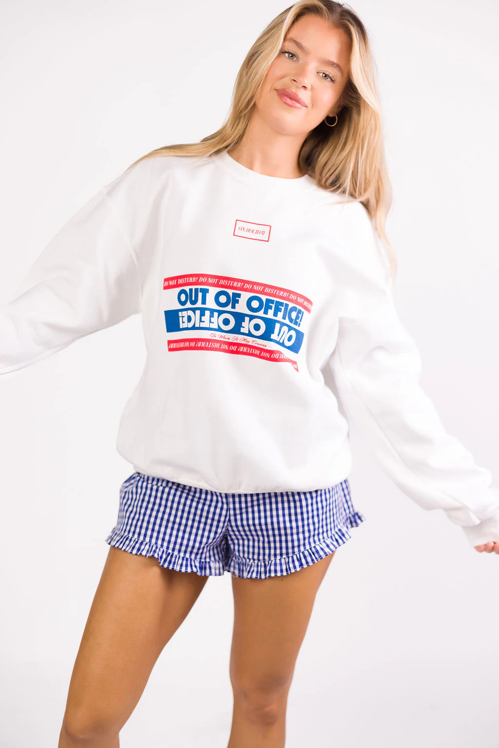 Out of Office Sweatshirt in White - Directfux